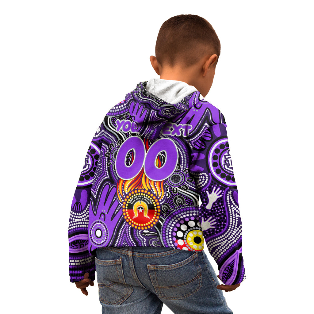 Personalised NAIDOC Week 2024 Fremantle Dockers Freo Kid Hoodie Australian Aboriginal Hand Painting