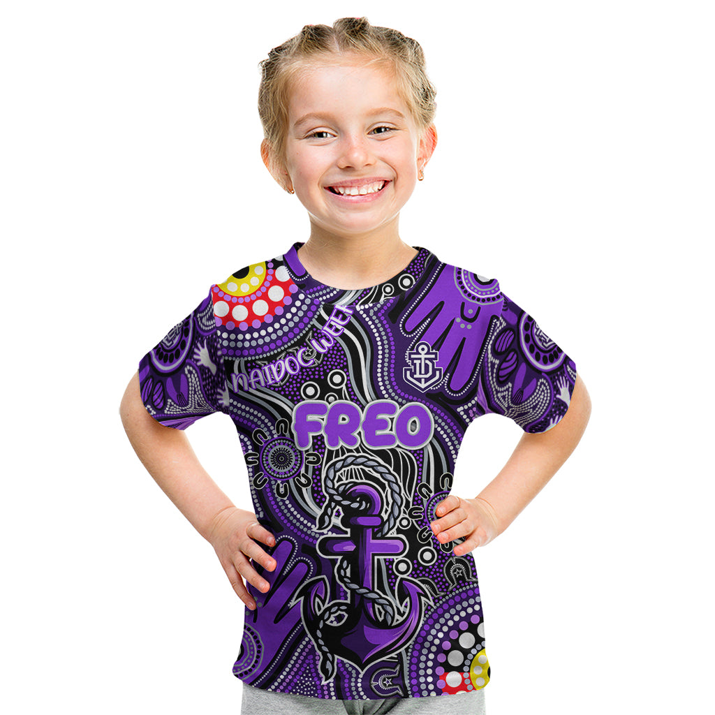 Personalised NAIDOC Week 2024 Fremantle Dockers Freo Kid T Shirt Australian Aboriginal Hand Painting