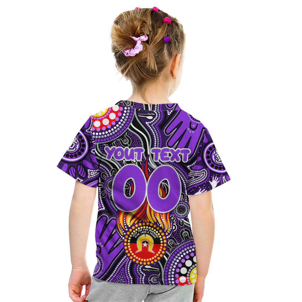 Personalised NAIDOC Week 2024 Fremantle Dockers Freo Kid T Shirt Australian Aboriginal Hand Painting