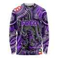 Personalised NAIDOC Week 2024 Fremantle Dockers Freo Long Sleeve Shirt Australian Aboriginal Hand Painting