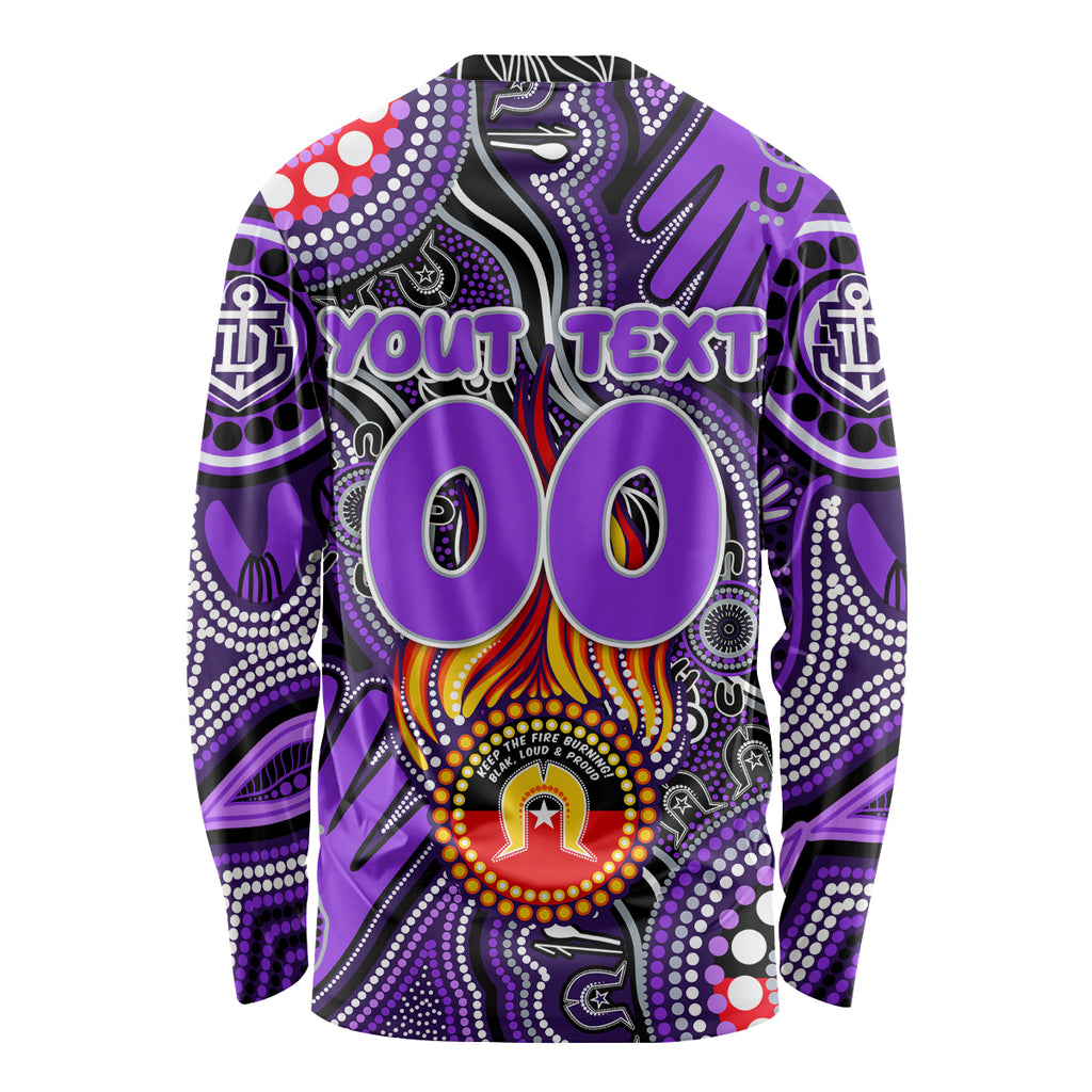 Personalised NAIDOC Week 2024 Fremantle Dockers Freo Long Sleeve Shirt Australian Aboriginal Hand Painting