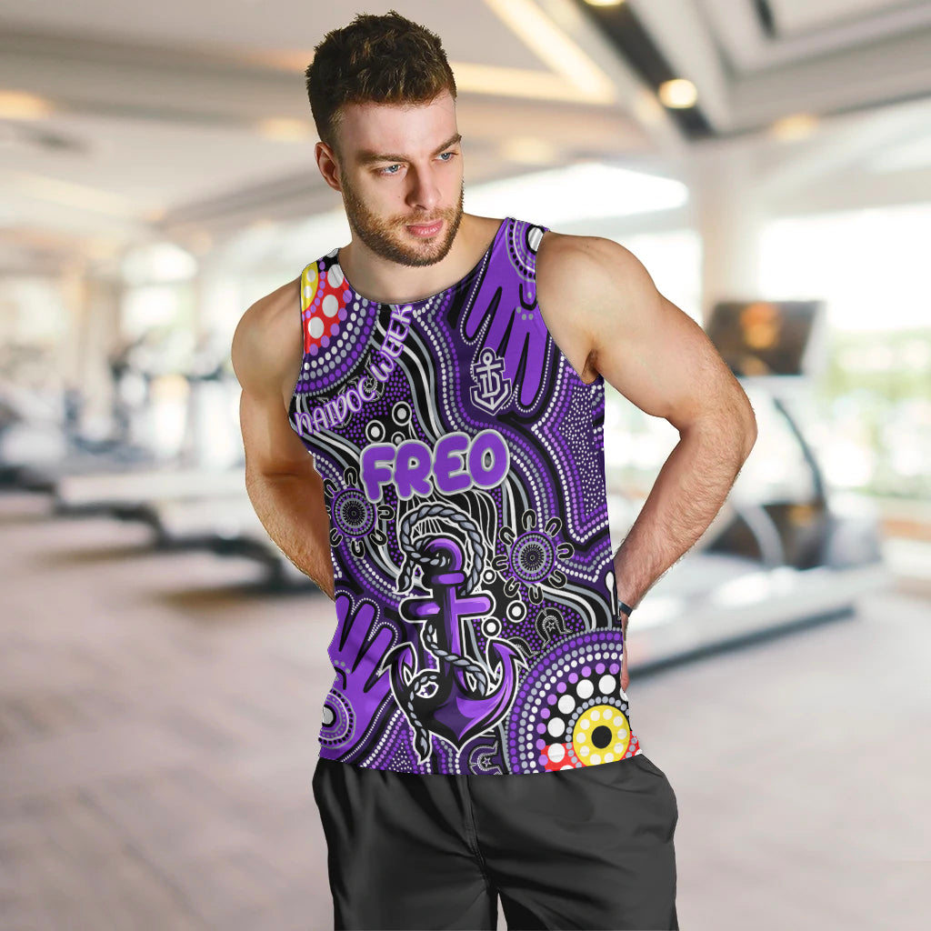 Personalised NAIDOC Week 2024 Fremantle Dockers Freo Men Tank Top Australian Aboriginal Hand Painting