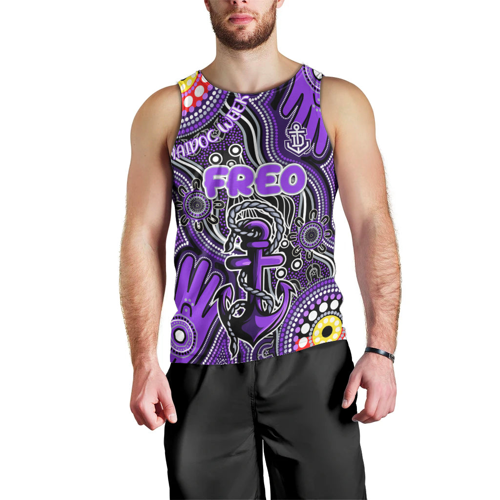 Personalised NAIDOC Week 2024 Fremantle Dockers Freo Men Tank Top Australian Aboriginal Hand Painting