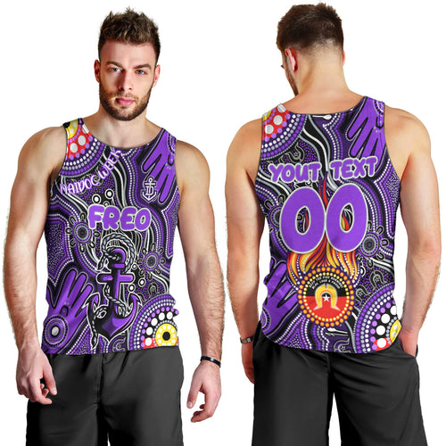 Personalised NAIDOC Week 2024 Fremantle Dockers Freo Men Tank Top Australian Aboriginal Hand Painting