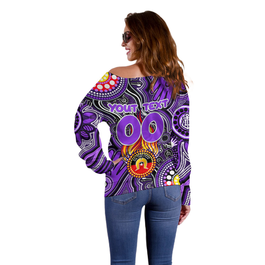Personalised NAIDOC Week 2024 Fremantle Dockers Freo Off Shoulder Sweater Australian Aboriginal Hand Painting