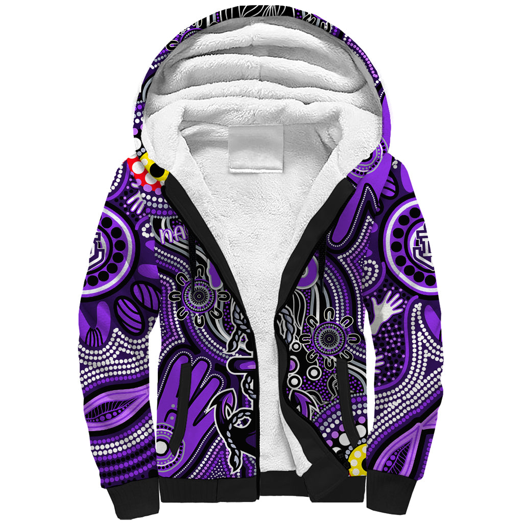Personalised NAIDOC Week 2024 Fremantle Dockers Freo Sherpa Hoodie Australian Aboriginal Hand Painting