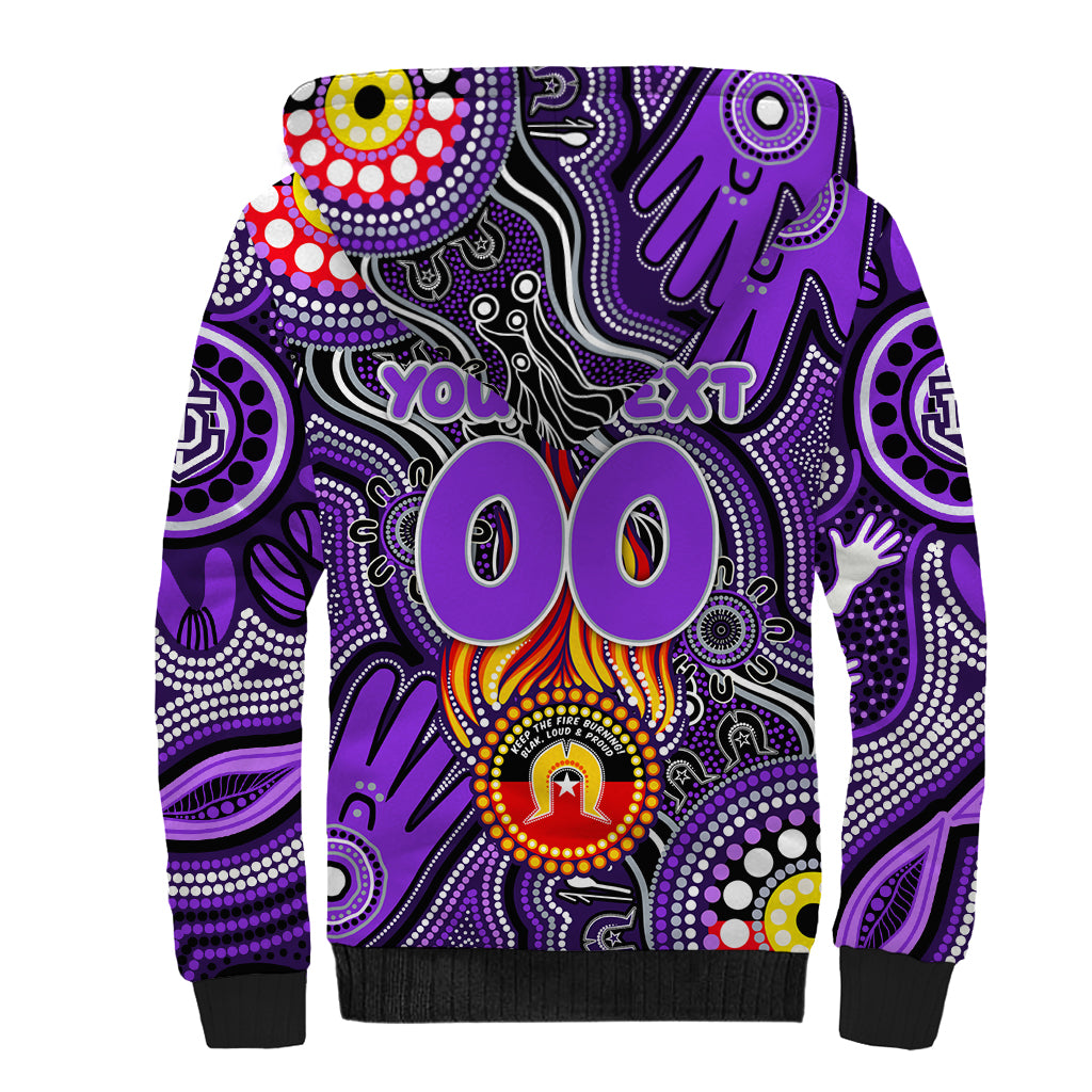 Personalised NAIDOC Week 2024 Fremantle Dockers Freo Sherpa Hoodie Australian Aboriginal Hand Painting