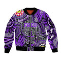 Personalised NAIDOC Week 2024 Fremantle Dockers Freo Sleeve Zip Bomber Jacket Australian Aboriginal Hand Painting