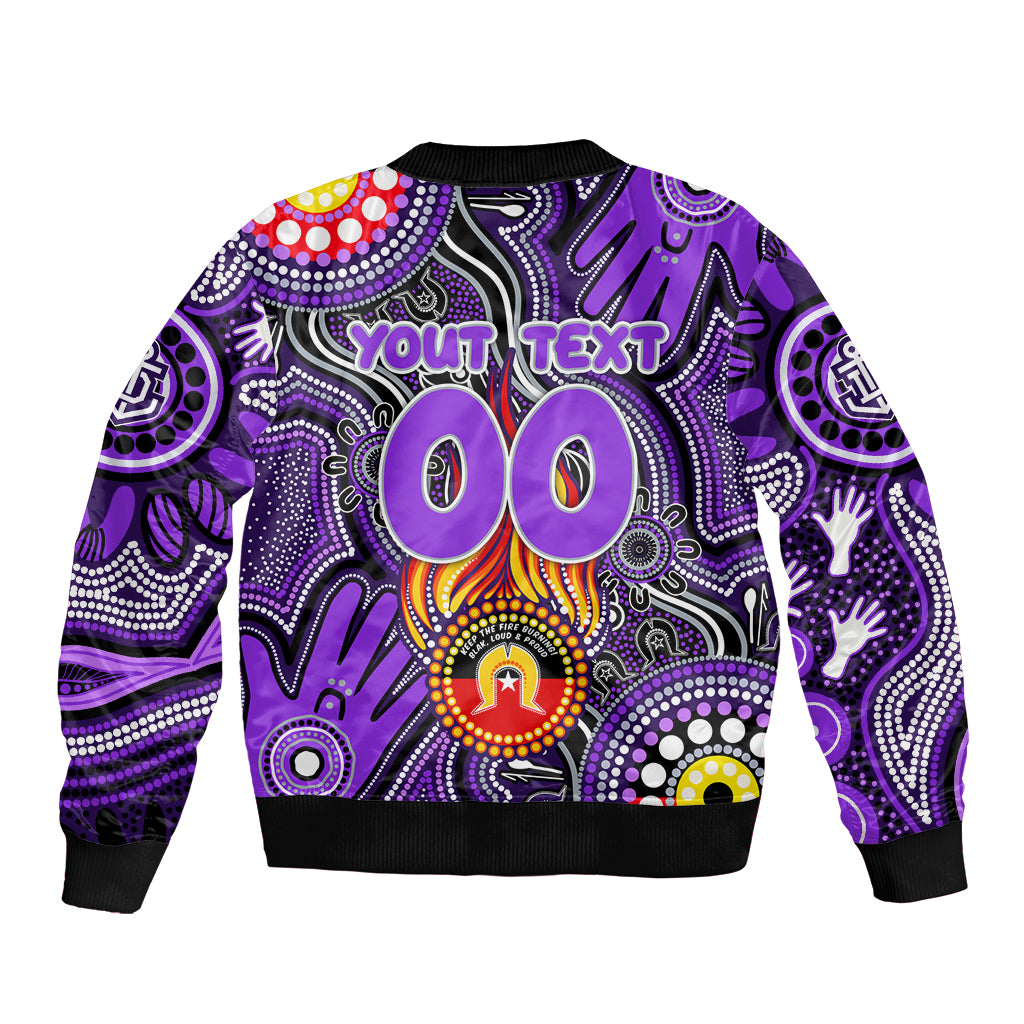 Personalised NAIDOC Week 2024 Fremantle Dockers Freo Sleeve Zip Bomber Jacket Australian Aboriginal Hand Painting