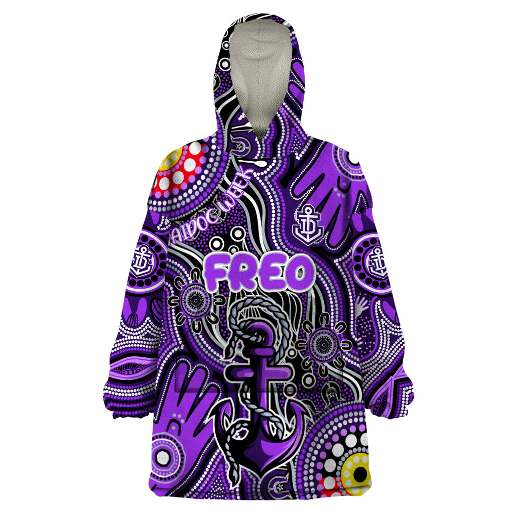 Personalised NAIDOC Week 2024 Fremantle Dockers Freo Wearable Blanket Hoodie Australian Aboriginal Hand Painting