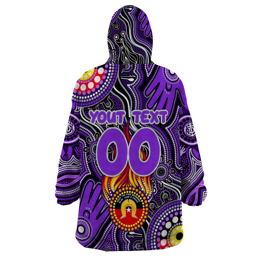Personalised NAIDOC Week 2024 Fremantle Dockers Freo Wearable Blanket Hoodie Australian Aboriginal Hand Painting
