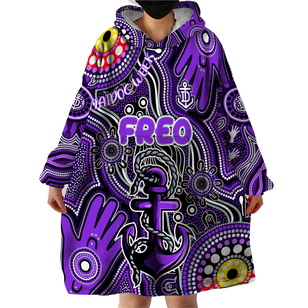 Personalised NAIDOC Week 2024 Fremantle Dockers Freo Wearable Blanket Hoodie Australian Aboriginal Hand Painting