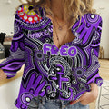 Personalised NAIDOC Week 2024 Fremantle Dockers Freo Women Casual Shirt Australian Aboriginal Hand Painting