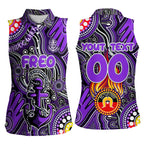 Personalised NAIDOC Week 2024 Fremantle Dockers Freo Women Sleeveless Polo Shirt Australian Aboriginal Hand Painting