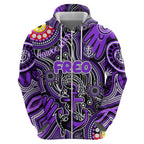 Personalised NAIDOC Week 2024 Fremantle Dockers Freo Zip Hoodie Australian Aboriginal Hand Painting