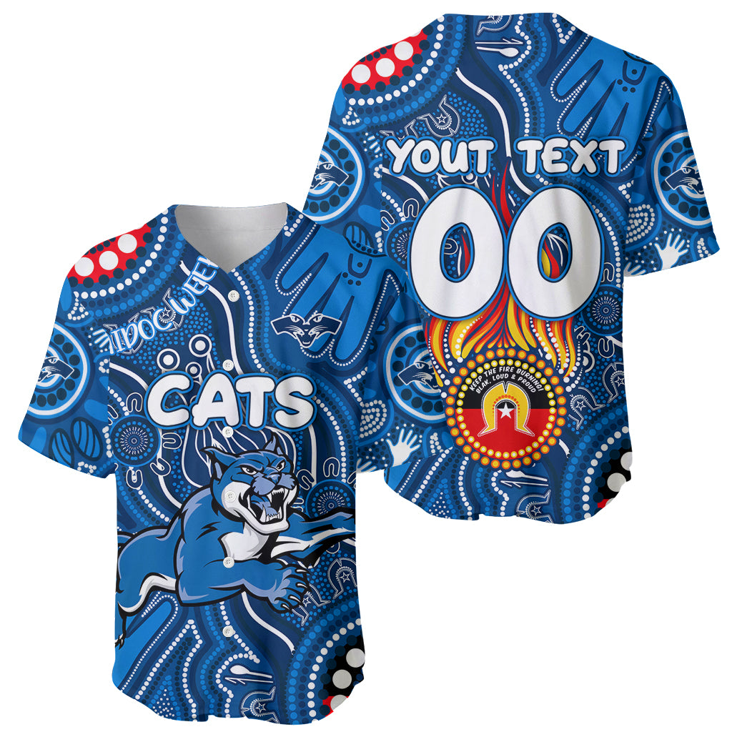 Personalised NAIDOC Week 2024 Geelong Cats Baseball Jersey Australian Aboriginal Hand Painting