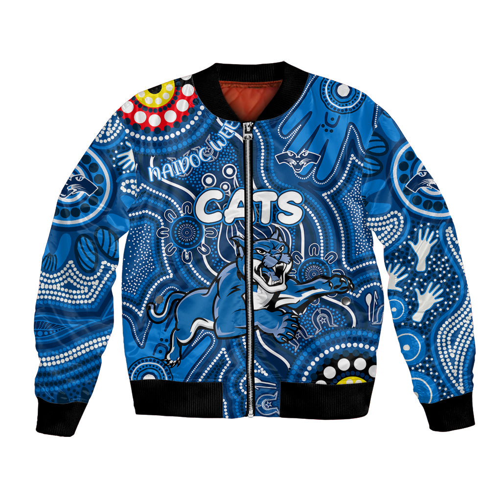 Personalised NAIDOC Week 2024 Geelong Cats Bomber Jacket Australian Aboriginal Hand Painting