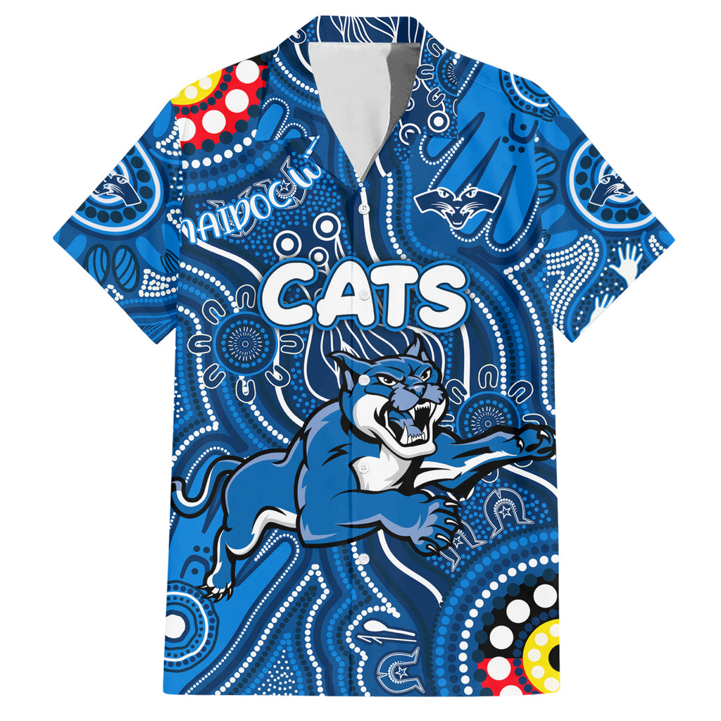 Personalised NAIDOC Week 2024 Geelong Cats Hawaiian Shirt Australian Aboriginal Hand Painting