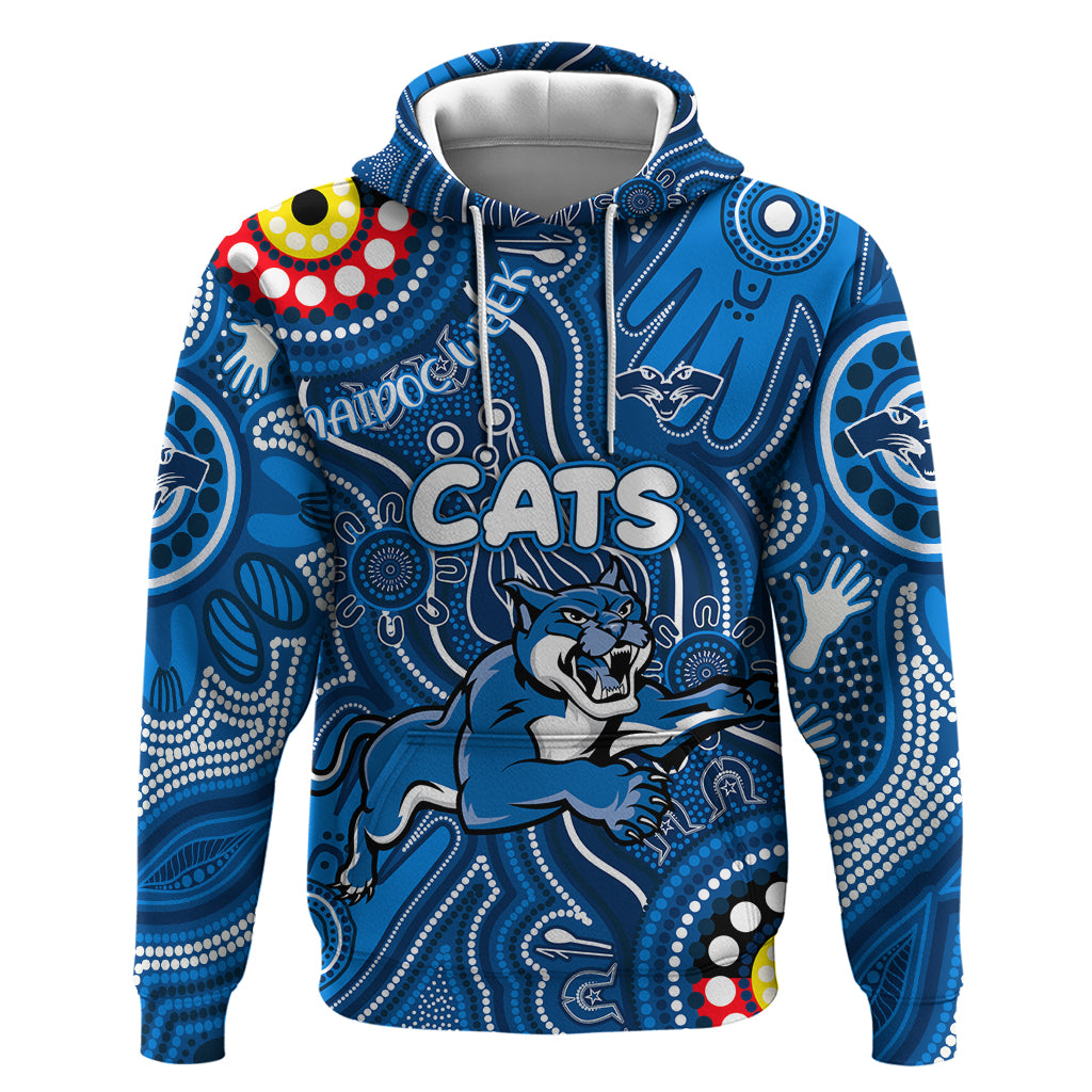 Personalised NAIDOC Week 2024 Geelong Cats Hoodie Australian Aboriginal Hand Painting