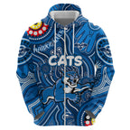 Personalised NAIDOC Week 2024 Geelong Cats Hoodie Australian Aboriginal Hand Painting