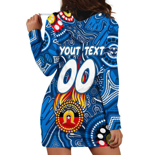 Personalised NAIDOC Week 2024 Geelong Cats Hoodie Dress Australian Aboriginal Hand Painting