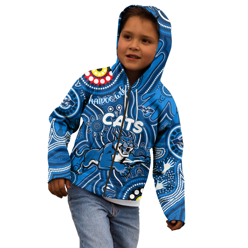 Personalised NAIDOC Week 2024 Geelong Cats Kid Hoodie Australian Aboriginal Hand Painting
