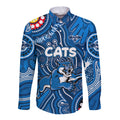 Personalised NAIDOC Week 2024 Geelong Cats Long Sleeve Button Shirt Australian Aboriginal Hand Painting