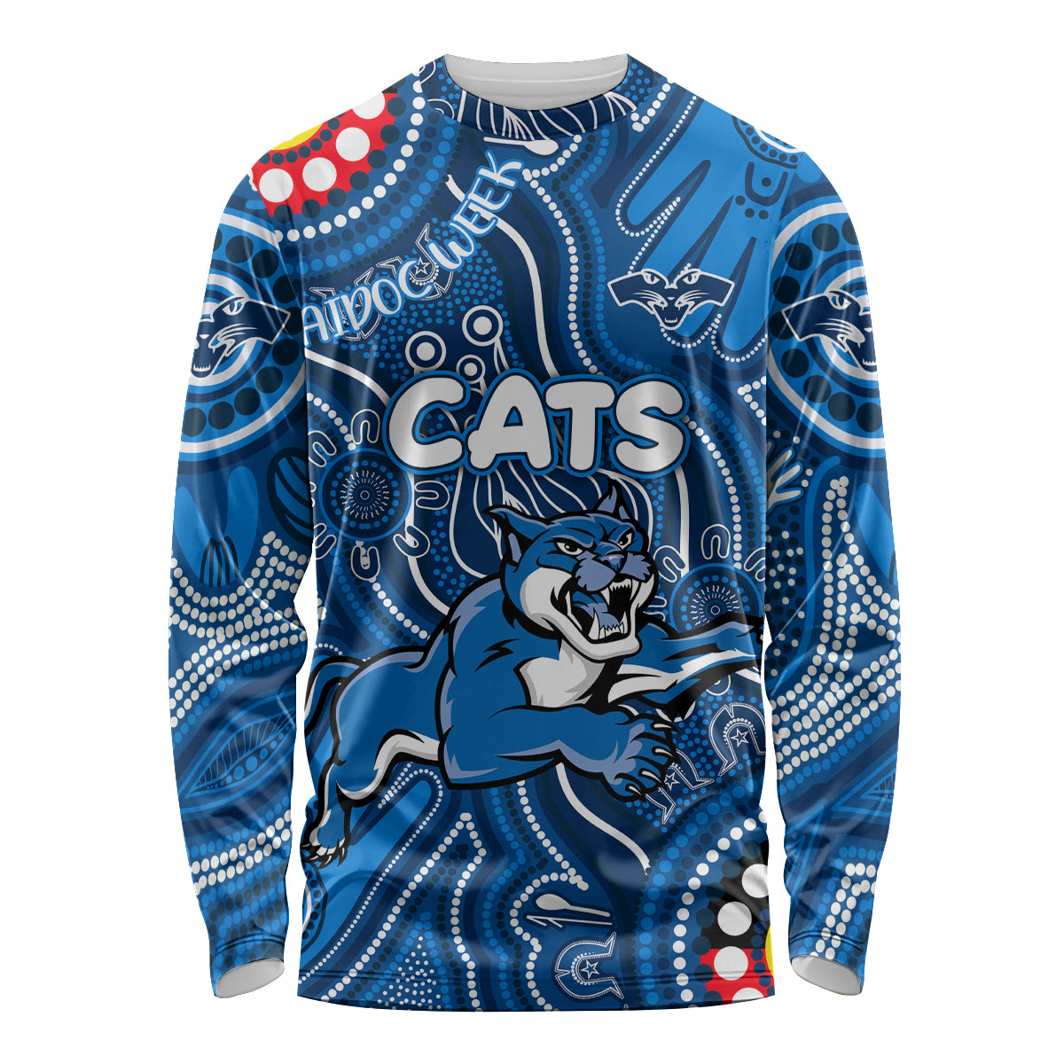 Personalised NAIDOC Week 2024 Geelong Cats Long Sleeve Shirt Australian Aboriginal Hand Painting