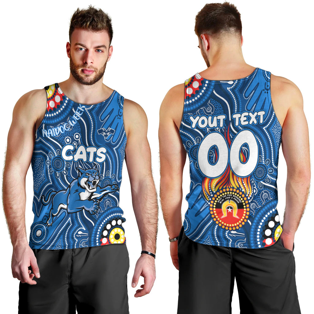 Personalised NAIDOC Week 2024 Geelong Cats Men Tank Top Australian Aboriginal Hand Painting