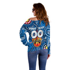 Personalised NAIDOC Week 2024 Geelong Cats Off Shoulder Sweater Australian Aboriginal Hand Painting