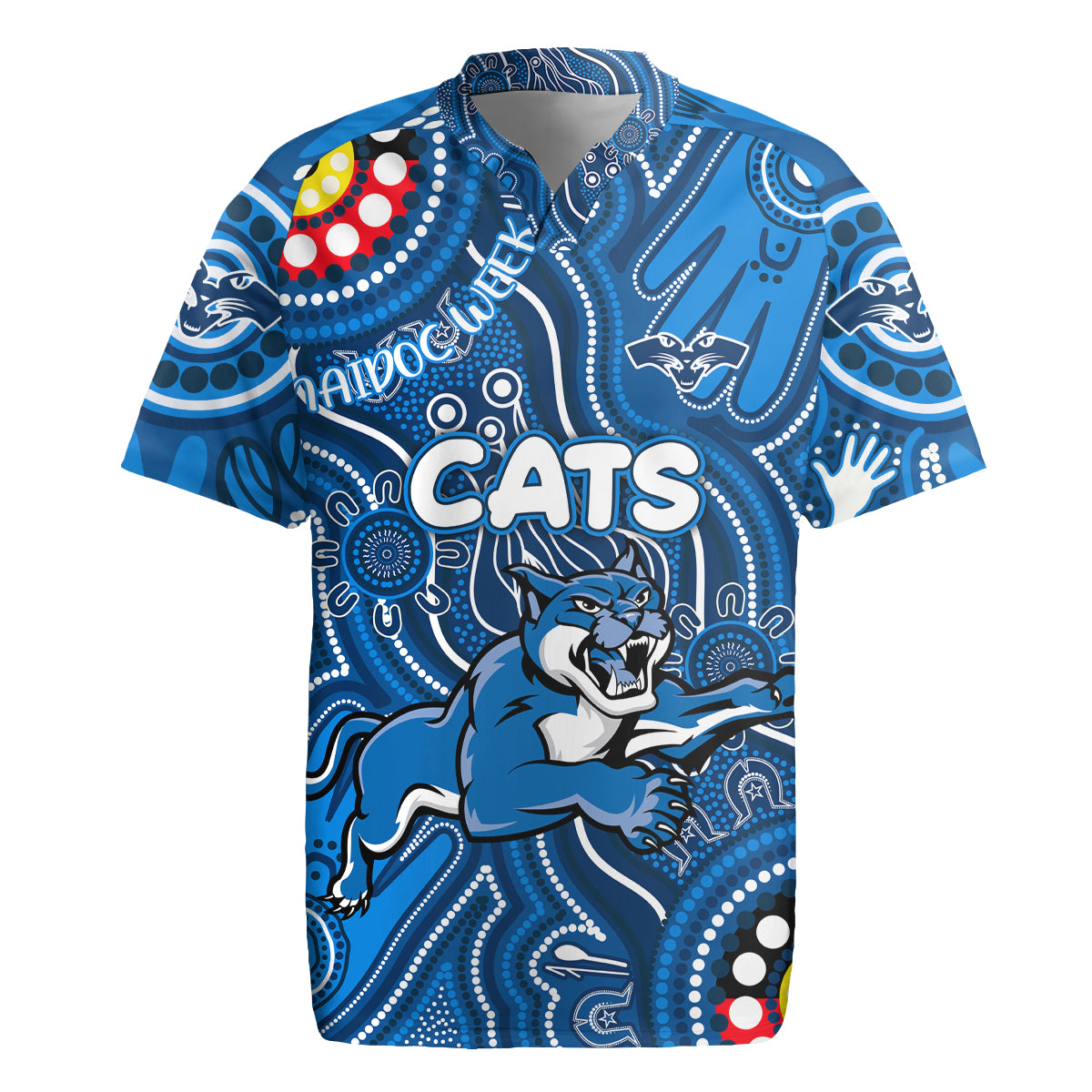 Personalised NAIDOC Week 2024 Geelong Cats Rugby Jersey Australian Aboriginal Hand Painting