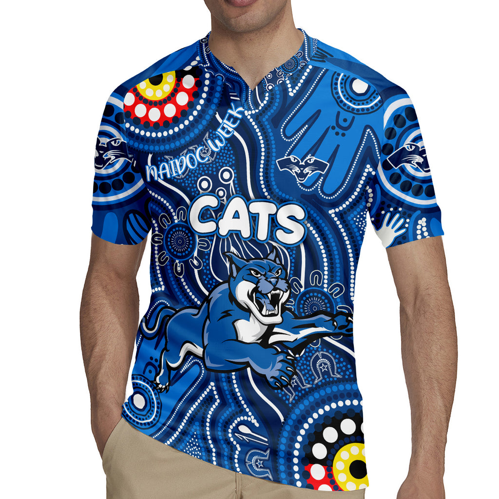 Personalised NAIDOC Week 2024 Geelong Cats Rugby Jersey Australian Aboriginal Hand Painting