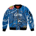 Personalised NAIDOC Week 2024 Geelong Cats Sleeve Zip Bomber Jacket Australian Aboriginal Hand Painting