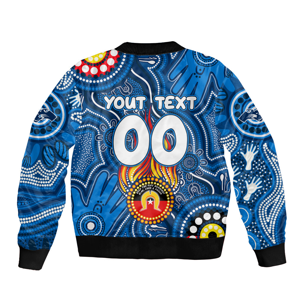 Personalised NAIDOC Week 2024 Geelong Cats Sleeve Zip Bomber Jacket Australian Aboriginal Hand Painting