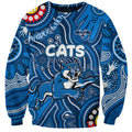 Personalised NAIDOC Week 2024 Geelong Cats Sweatshirt Australian Aboriginal Hand Painting