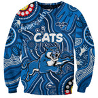 Personalised NAIDOC Week 2024 Geelong Cats Sweatshirt Australian Aboriginal Hand Painting