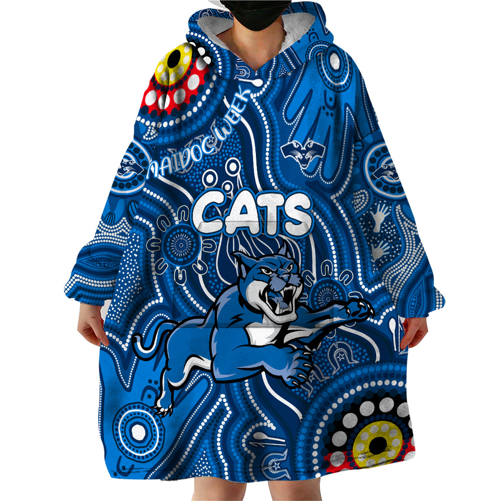 Personalised NAIDOC Week 2024 Geelong Cats Wearable Blanket Hoodie Australian Aboriginal Hand Painting