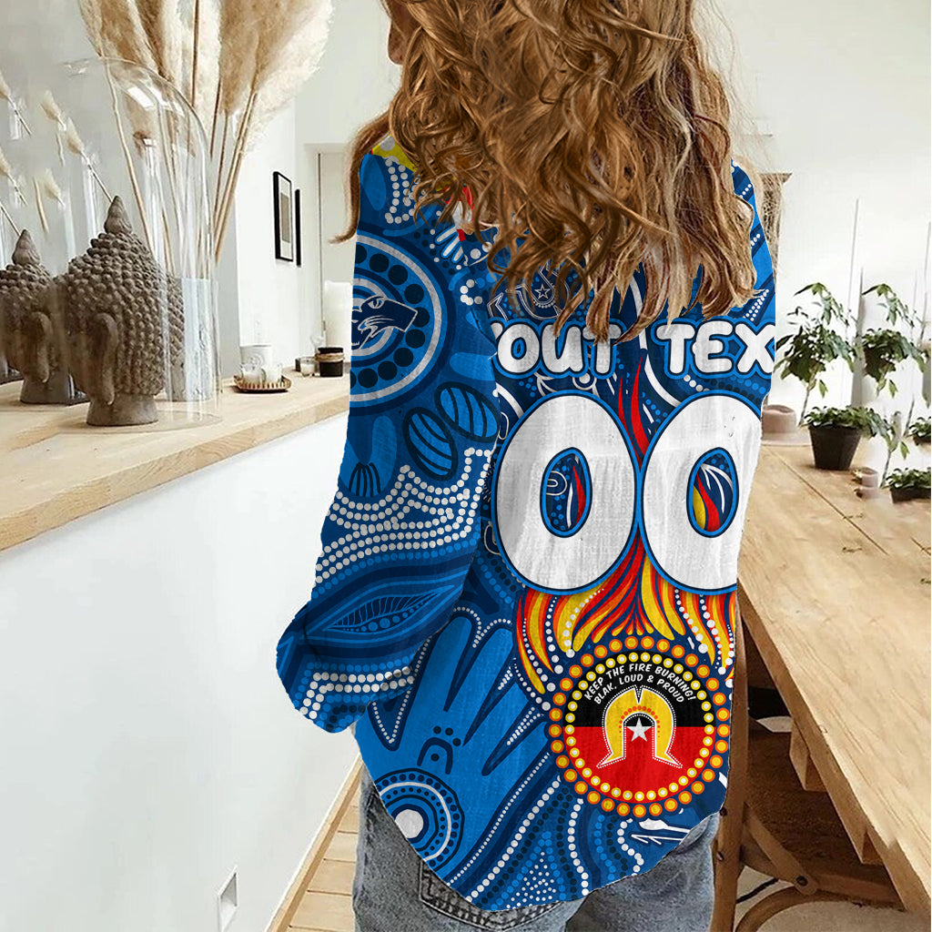 Personalised NAIDOC Week 2024 Geelong Cats Women Casual Shirt Australian Aboriginal Hand Painting