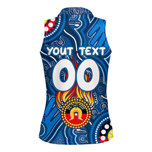 Personalised NAIDOC Week 2024 Geelong Cats Women Sleeveless Polo Shirt Australian Aboriginal Hand Painting