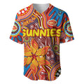 Personalised NAIDOC Week 2024 Gold Coast Suns Baseball Jersey Australian Aboriginal Hand Painting