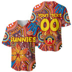 Personalised NAIDOC Week 2024 Gold Coast Suns Baseball Jersey Australian Aboriginal Hand Painting
