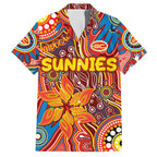 Personalised NAIDOC Week 2024 Gold Coast Suns Hawaiian Shirt Australian Aboriginal Hand Painting