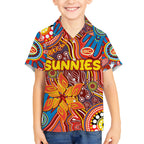 Personalised NAIDOC Week 2024 Gold Coast Suns Hawaiian Shirt Australian Aboriginal Hand Painting