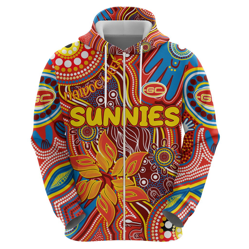 Personalised NAIDOC Week 2024 Gold Coast Suns Hoodie Australian Aboriginal Hand Painting