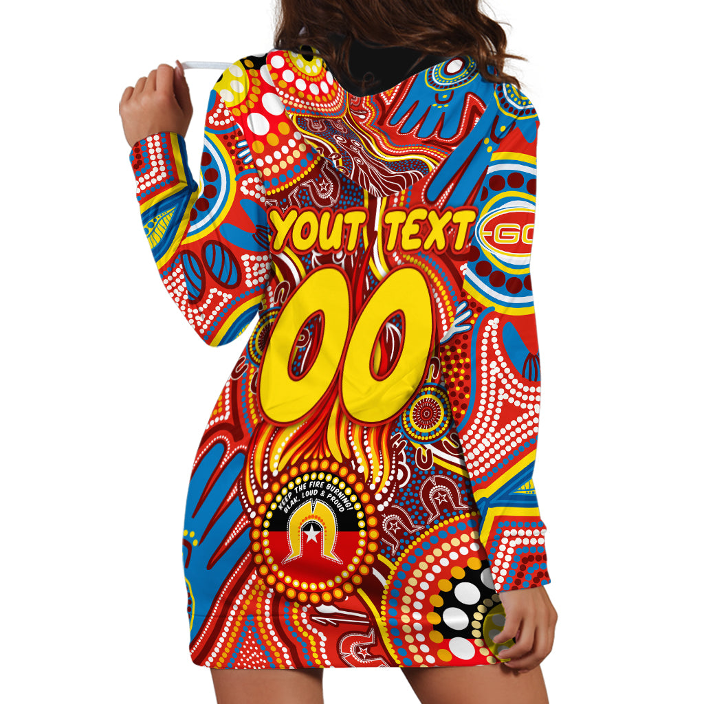 Personalised NAIDOC Week 2024 Gold Coast Suns Hoodie Dress Australian Aboriginal Hand Painting
