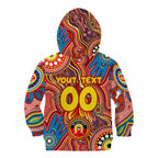 Personalised NAIDOC Week 2024 Gold Coast Suns Kid Hoodie Australian Aboriginal Hand Painting