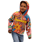 Personalised NAIDOC Week 2024 Gold Coast Suns Kid Hoodie Australian Aboriginal Hand Painting