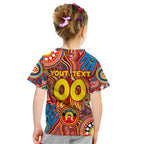 Personalised NAIDOC Week 2024 Gold Coast Suns Kid T Shirt Australian Aboriginal Hand Painting