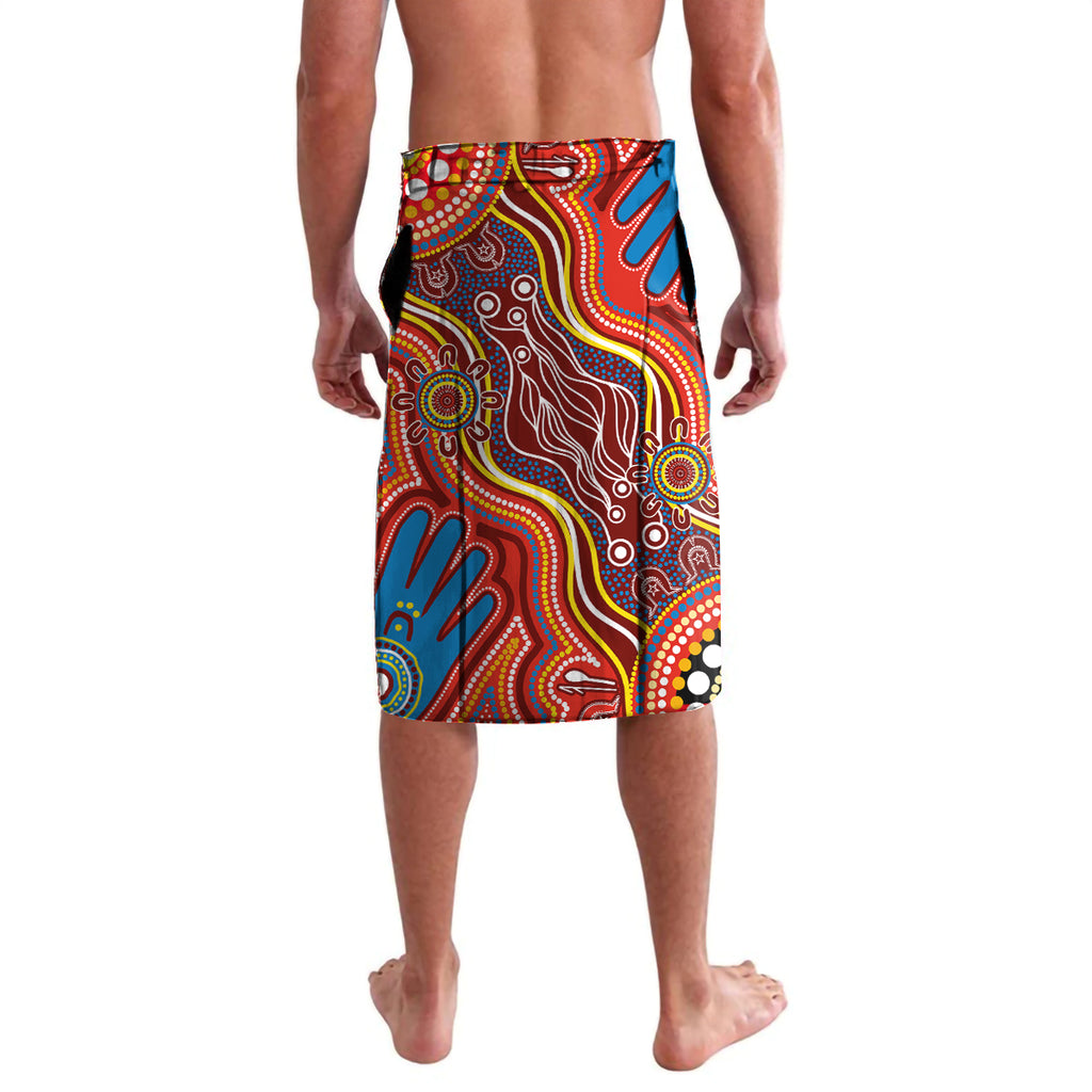 Personalised NAIDOC Week 2024 Gold Coast Suns Lavalava Australian Aboriginal Hand Painting
