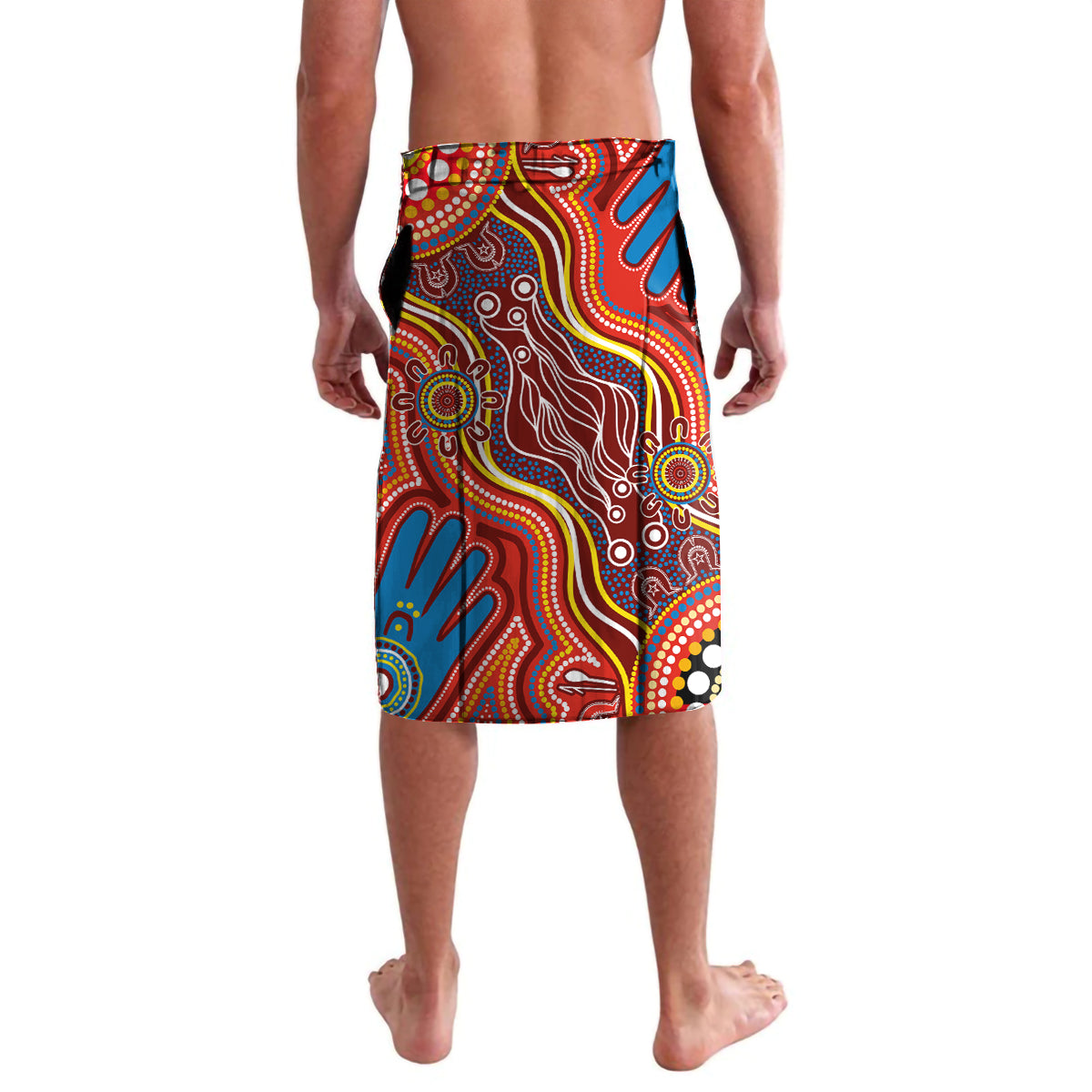 Personalised NAIDOC Week 2024 Gold Coast Suns Lavalava Australian Aboriginal Hand Painting